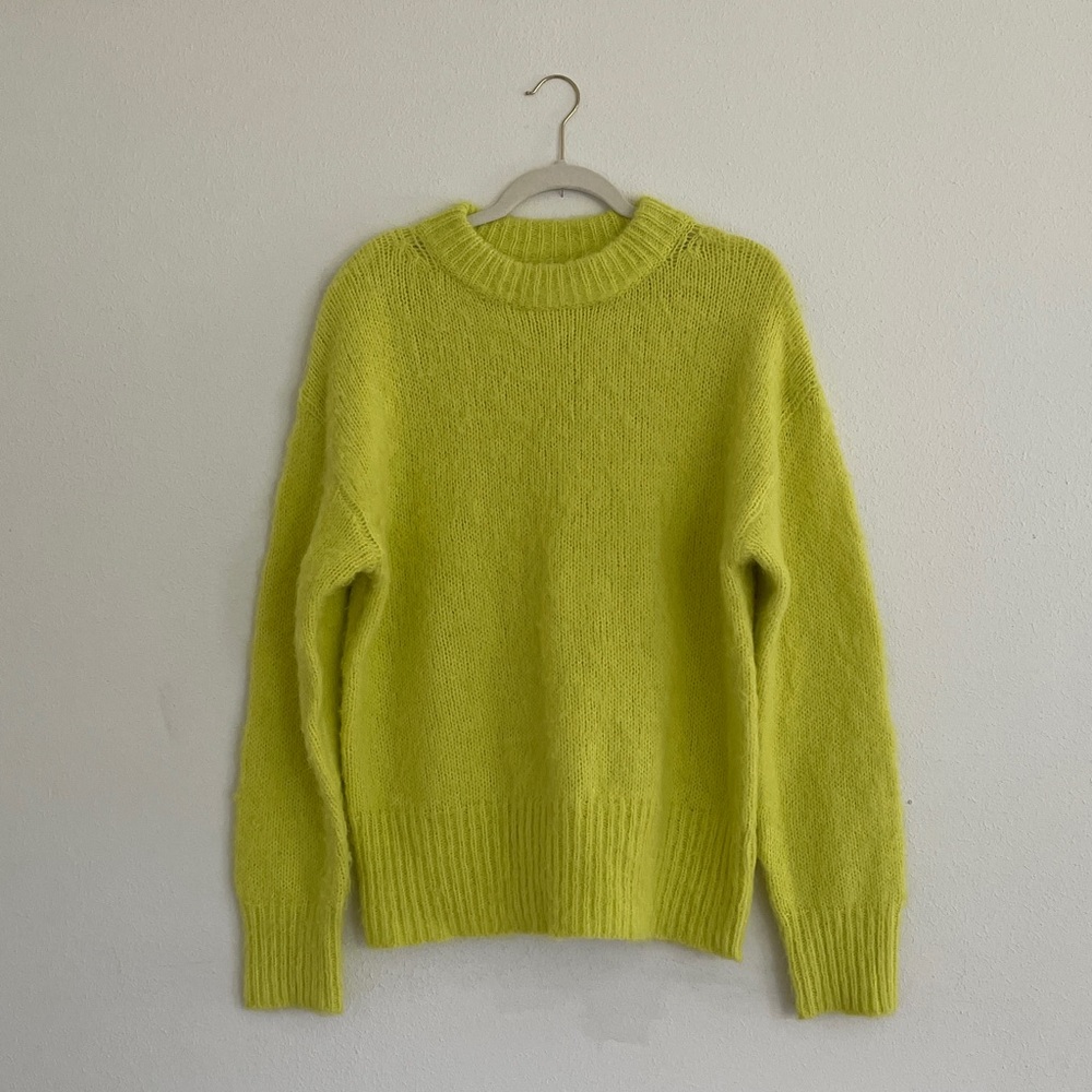 A New Day Chunky Crew Sweater Ski Snowboard Lime Green